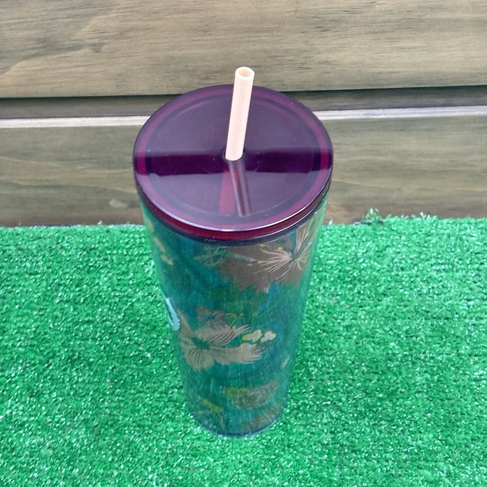 Starbucks Fall 2021 Rising Floral Flowers‎ 24oz Cold Tumbler with Straw